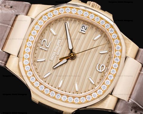 566 ladies patek philippe nautilus 18k gold and diamond watch|Patek Philippe 7010r.